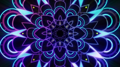 A beautiful purple mandala that's moving endlessly. It creates a special atmosphere. It has a pulsating glow. This video loops so you can repeat it seamlessly. Stock Video