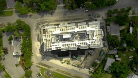 Aerial North Miami drone footage tilt up construction site