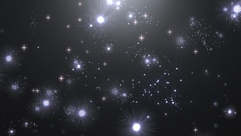 Abstract grey motion background shining particles stars sparks. Particles stars sparks rotating. Seamless Loopable. 4k 