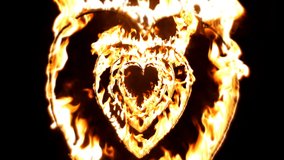 Flying Through Fire Hearts Tunnel - Background Loop. Motion graphics loops for VJ s, artists, clip makers, producers.