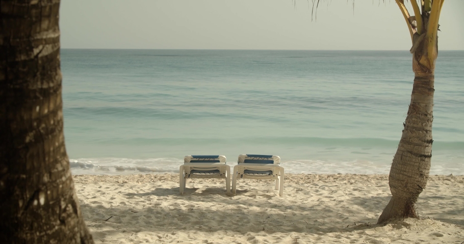 Kids Running to Ocean, Family on Beach at Tropical Resort