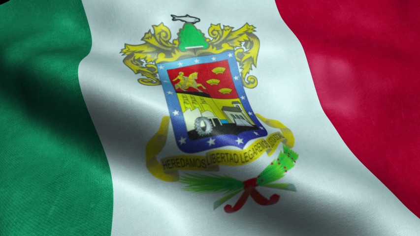 Flag of the Mexico State of Michoacan Seamless Looping Waving Animation