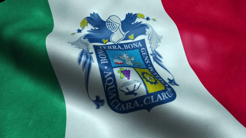 Flag of the Mexico State of Aguascalientes Seamless Looping Waving Animation