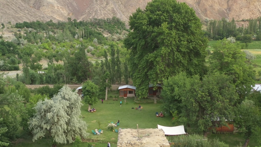 Aerial View of Wooden Chalet in Mastuj, Chitral 