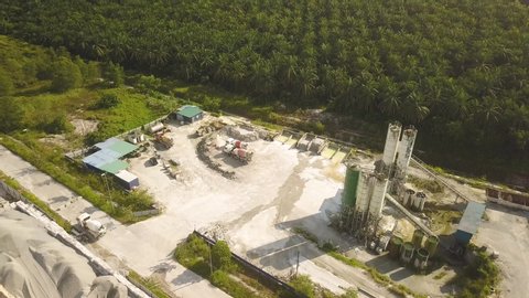 Aerial shot of construction materials plant,Johor Babru,Malaysia