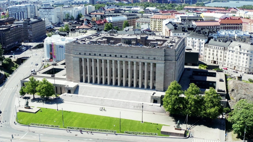 Finland Parliament House & Helsinki skyline