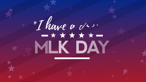 Martin Luther King day sticker, I have a dream animated font. Isolated loop in 4K with alpha channel.