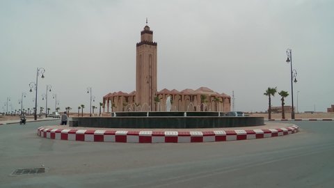 Es-Smara, Morocco - 12 22 2018: Smara, Morocco, July 2017 - Big Mosque, Es-Smara in Moroccan Sahara