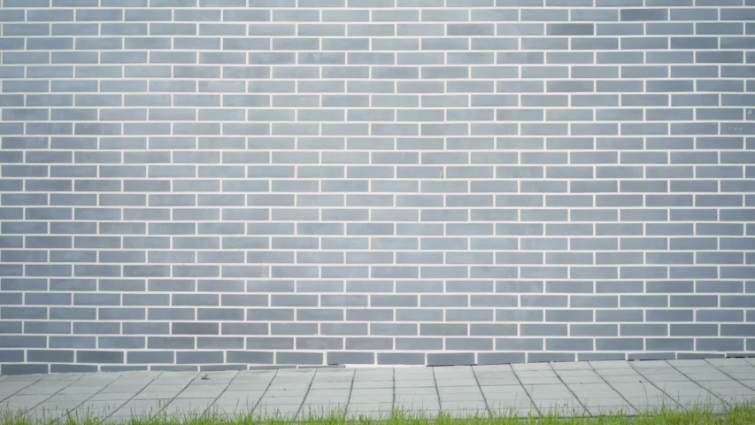 Teen girl with backpack go to school moves on street next to an Brick Wall. Cute child with bag showing different emotions Back to School. Concepts of childhood and education.