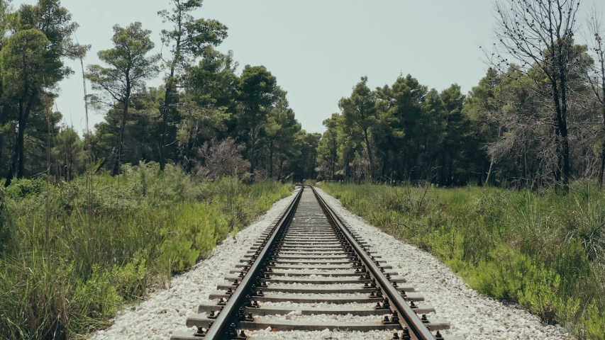POV shot of a train on a rail 4k | Shutterstock HD Video #1033818941