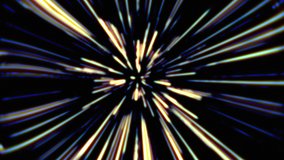 Abstract hyperspace jump background. Seamless loop animation. Slow motion neon glowing with starry light. cosmic, speed, rays, tunnel, warp, galaxy. 4k video.