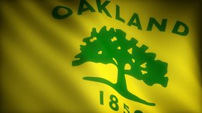 Flag of California Oakland (seamless) (3D Rendering)