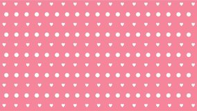 Pink Background with oval and love object animation, moving from left to the right, pink background motion graphic white oval and love objects