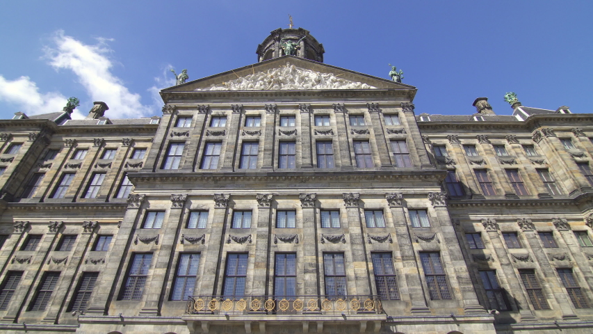 The Royal Palace, located on the  Dam Square in city center of Amsterdam, Netherlands