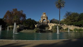 View from park de la ciutadella, barcelona, spain in summer day.