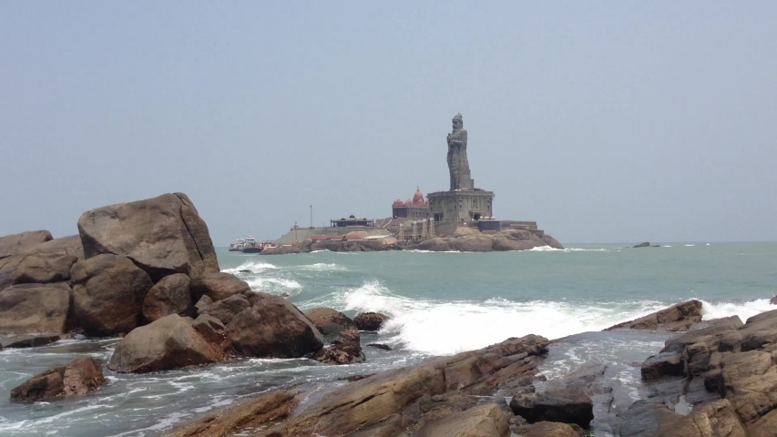 Vivekananda Rock Memorial and Thiruvalluvar Statue, Kanyakumari,Tamilnadu, India 