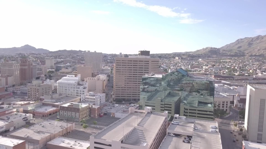 Aerial footage of Downtown El Paso Courthouse