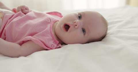 Cute Baby Laying On Back Stock Footage Video 100 Royalty Free Shutterstock