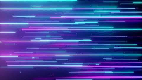 Abstract directional neon lines geometric background. Data flow. Optical fiber. Explosion star. Seamless loop 4k motion effect. Blue purple modern light spectrum, fluorescent ultraviolet light.
