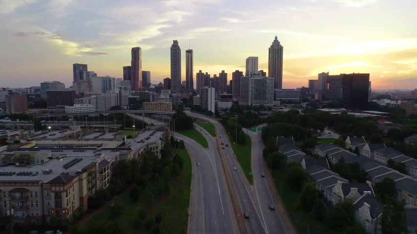 Atlanta Georgia Drone Skyline Aerial Cityscape