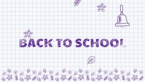 Back to school banner. Scribble text, school bell and flying autumn leaves - Powered by Shutterstock - Get 15% off with code: PIKWIZARD15