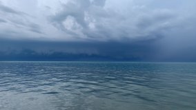 Storm clouds formation on Lake Huron, ON Canada - 4K panning Video