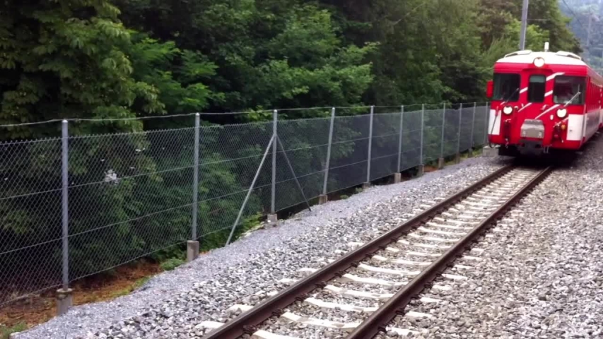 Zermatt, Switzerland - June 20, 2014: The Matterhorn Gotthard Bahn is a narrow gauge railway line and a railway company. The name comes from the Matterhorn and St. Gotthard Pass.
