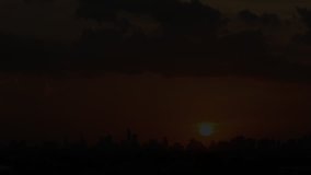 Time lapse ,Landscapes clouds moving with sunset in city area  Bangkok  of Silhouette 