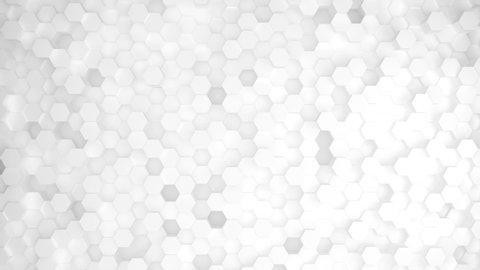 Abstract Honeycomb Background Loop wide angle. Light, minimal, clean, moving hexagonal grid wall with shadows. Loopable