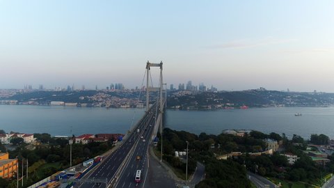 Aerial View Istanbul Bosphorus Bridge Stock Footage Video (100% Royalty ...