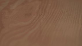 Blueberries Rolling Down a Wooden Board, Closeup. Slow motion
