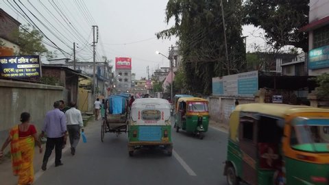 Agartala, Tripura / India - 04 08 2019: A local road in India