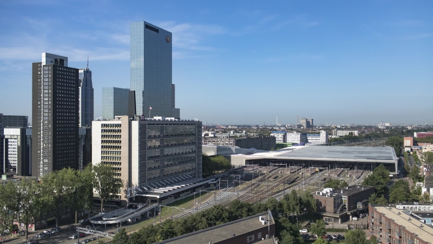 Rotterdam Skyline Railway Central Station Full Day 4K Timelapse