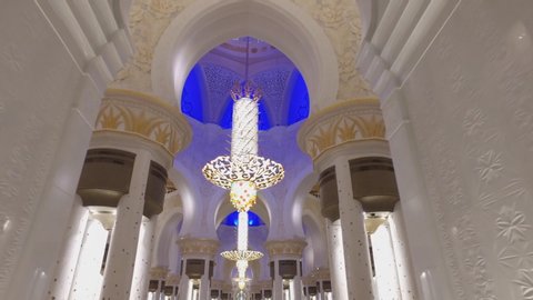 Sheikh Zayed Grand Mosque , Abu Dhabi, United Arab Emirates (UAE) (inside view)