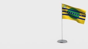 Bolivar waving flag animation on Flagpole. Perfect for background with space on the left side.