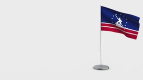 Richmond Virginia waving flag animation on Flagpole. Perfect for background with space on the left side.