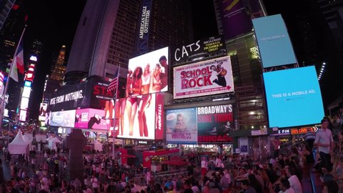 4K Video of Manhattan, Times square, New york