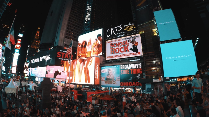 4K Video of Manhattan, Times square, New york Royalty-Free Stock Footage #1034074463