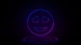 Beautiful color enamored emoji 4k neon video - Powered by Shutterstock - Get 15% off with code: PIKWIZARD15