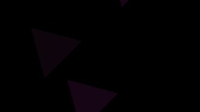 Black background and multiple moving triangles
