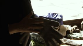 Woman Trying Winter Gloves for Film Costume Design, Close Up Hands, South America - Powered by Shutterstock - Get 15% off with code: PIKWIZARD15