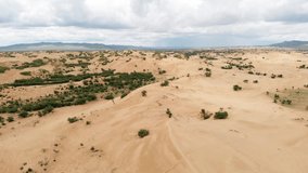 Aerial view of the Elsen Tasarkhai Els, Sand Dunes, Central Mongolia