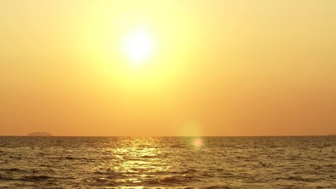 Beautiful golden sunset on sea