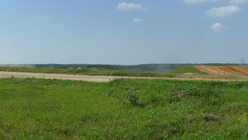 Tanks. Modern military equipment, equipped with sophisticated combat systems, demonstrates its capabilities at the site and competes with each other in skill  