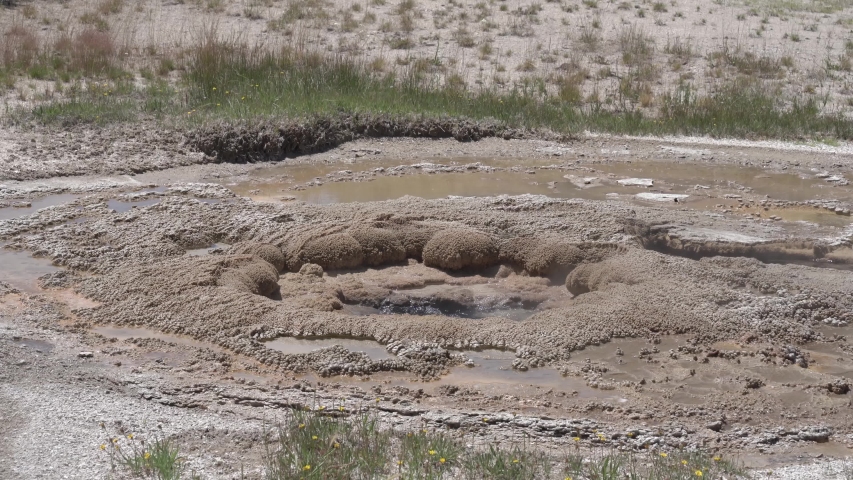 Yellowstone basins and geyser pools along the south side of the national park just past Old Faithful parking area on hwy 191.
