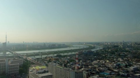 Japan city scenery. Panoramic view of Tokyo