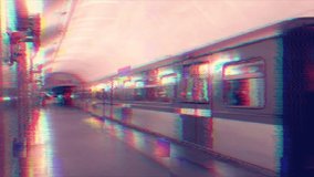 Abstract digital glitch art of train in metro, distortion glitch effect background  - Powered by Shutterstock - Get 15% off with code: PIKWIZARD15
