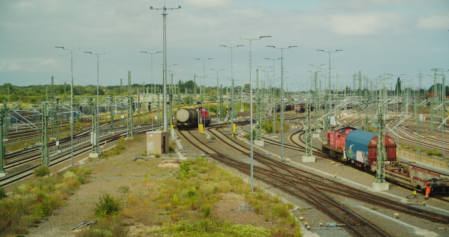 grey tank wagon rolling down a shunting hump