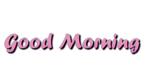 Good morning text animation, video with a heart background