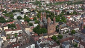 Drone footage from a beutiful old Dom (church) and the walking street in the center of the German city Worms. Recorded with a DJI mavic 2 pro 4K 30 fps